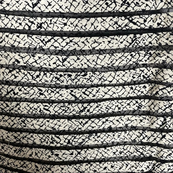 Parker Mesh Ribbed Fit and Flare Silk Lined Mini Dress White Black Size XS - Picture 6 of 9